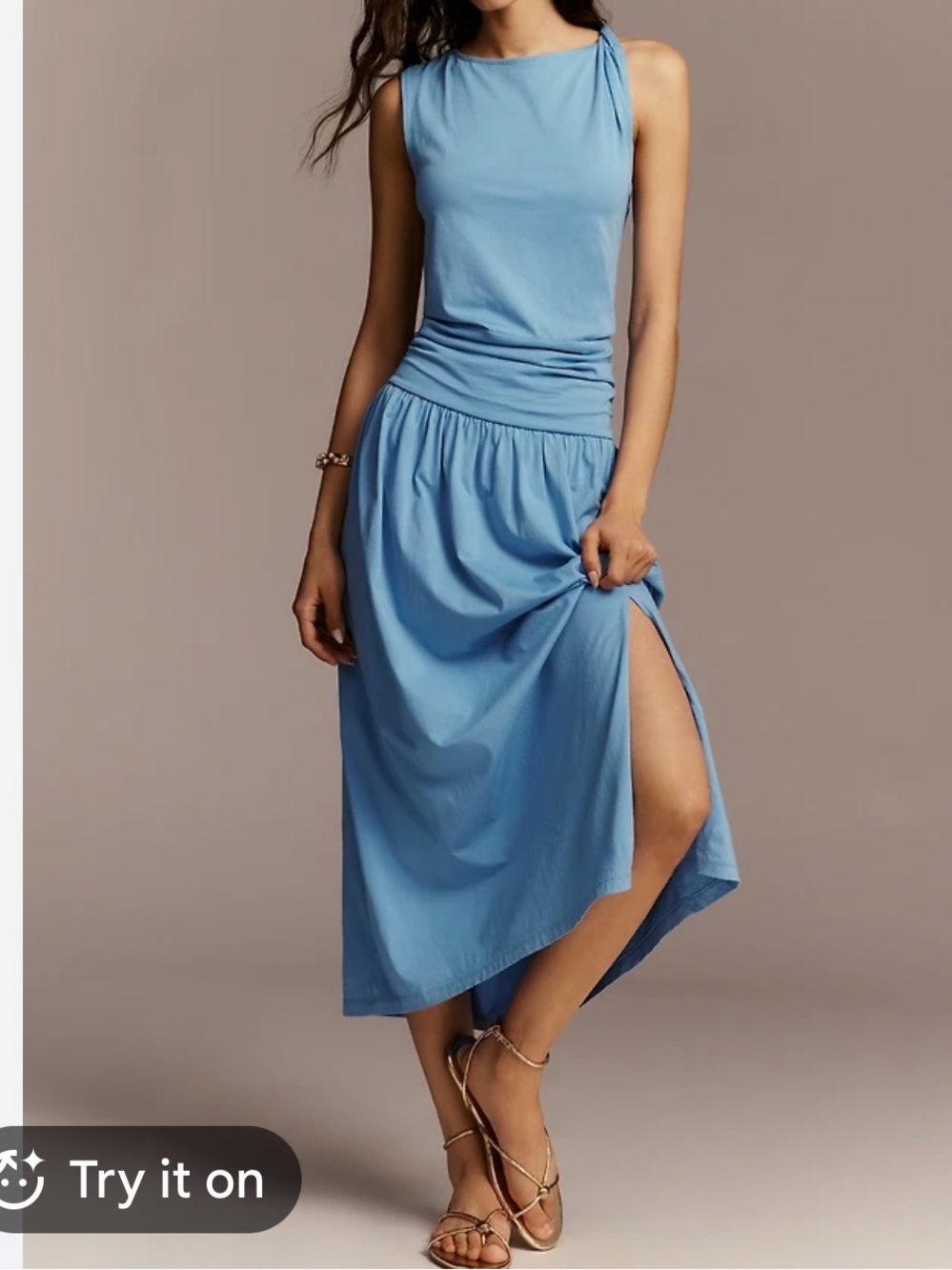 Anthropologie Nation LTD Light Blue Sleeveless Midi Dress(Cara)
